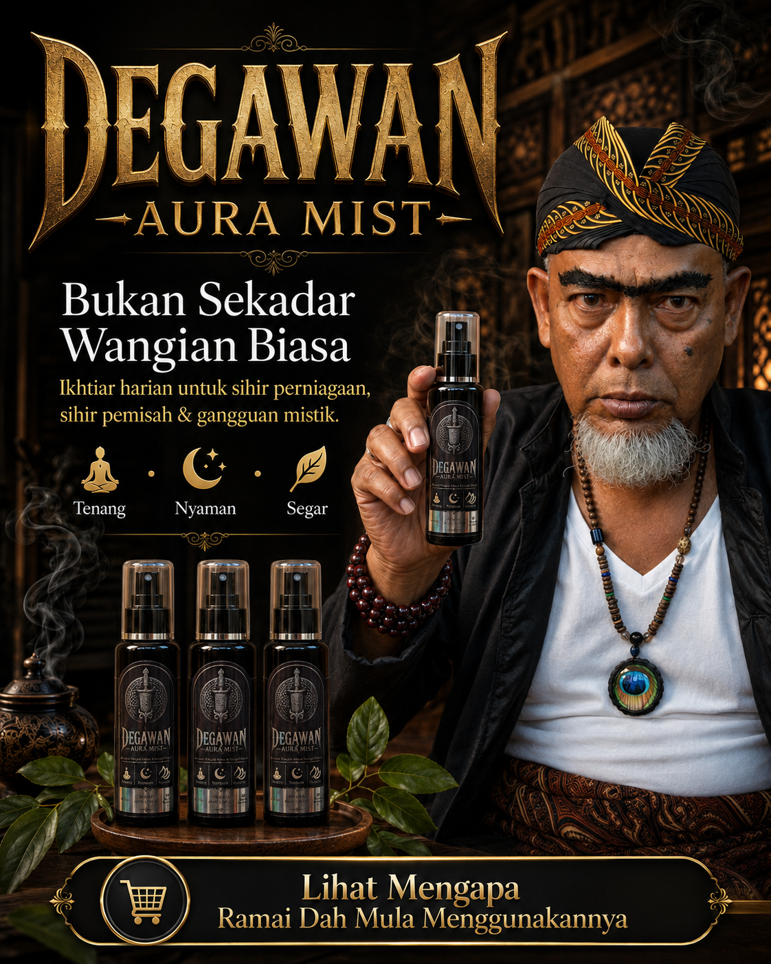 Degawan Aura Mist dan wajah Degawan