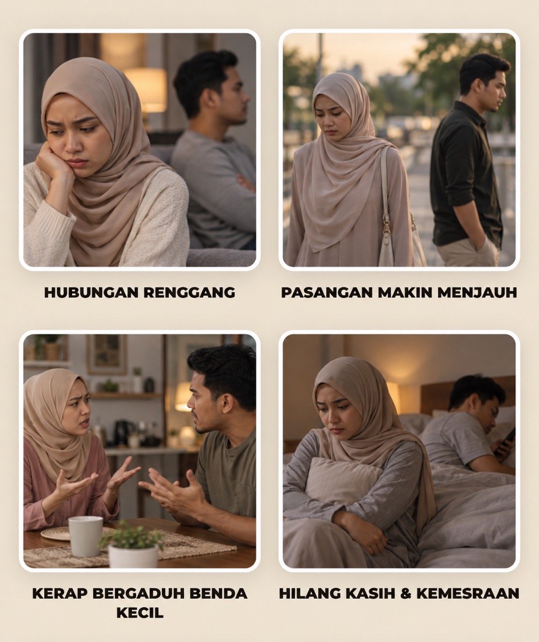 Masalah hubungan - pasangan tak dengar kata, sering bernasib malang, rupa paras kurang menarik dan pasangan panas baran